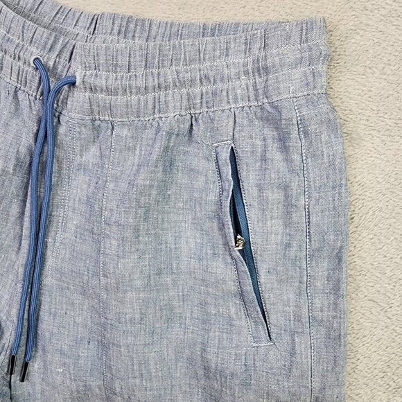 Athleta Retreat Wide Leg Linen Pants Women 4 Chambray Blue Relaxed Resortwear - Picture 5 of 13